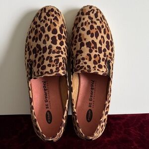 Leopard Print Women’s Shoes. Dr. Scholl’s espadrille loafers.